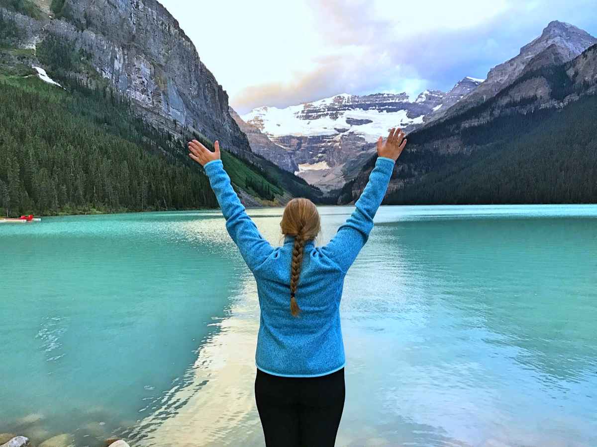 Enjoying nature at Lake Louise